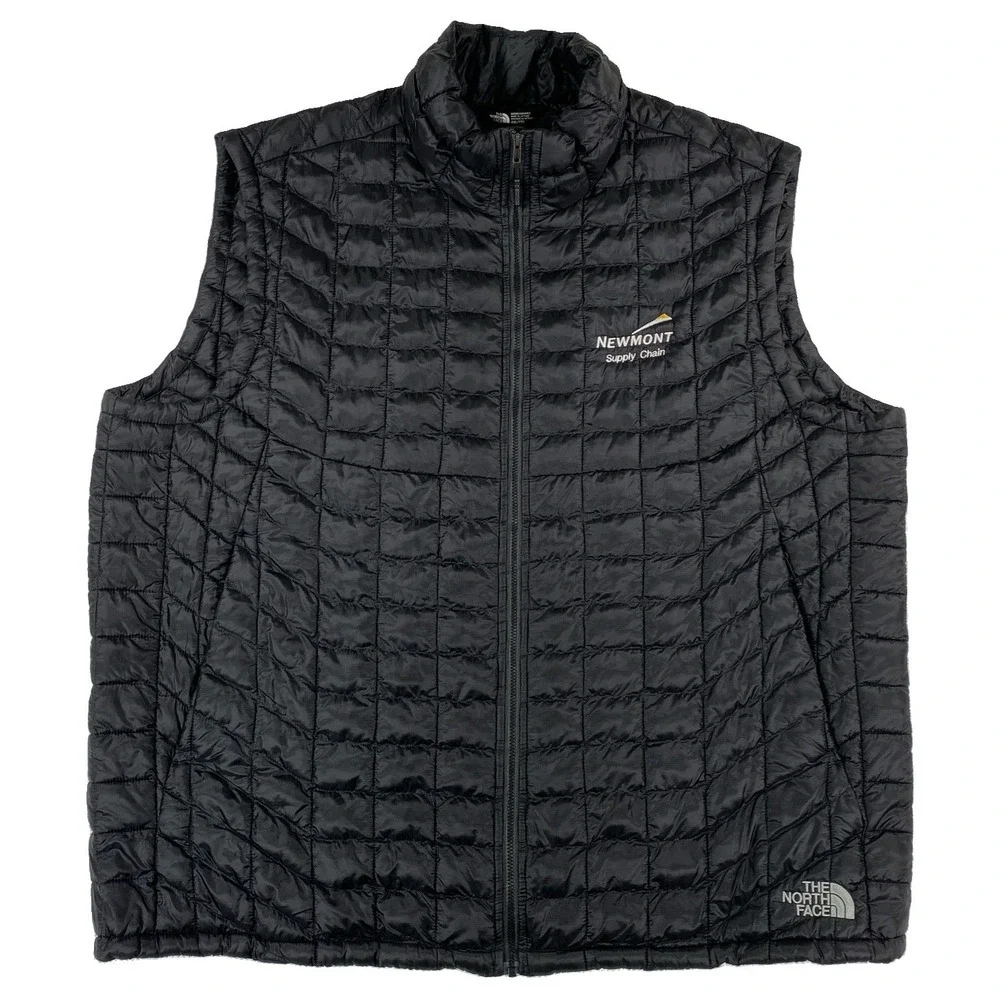 The North Face Thermoball Puffer Vest Men's XXL Black Full Zip Corp Logo